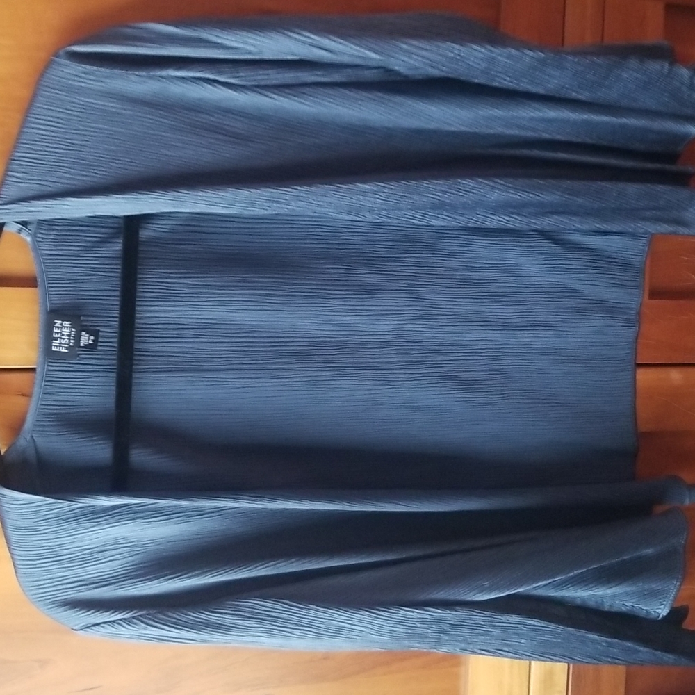 Eileen Fisher drape front, silk  charmeuse, PS